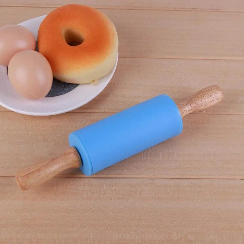 Антипригарный роликовый силиконовый ролик с деревянной ручкой мука инструмент для выпечки аксессуар