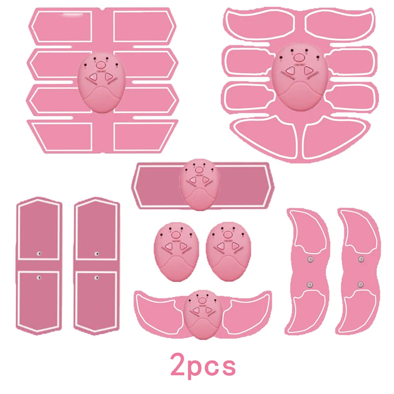 

2pc Replacement Muscle Stimulator EMS Figure Slimming Machine Weight lossing Tens Exercise Slim Belt Rechargeable Part Pink