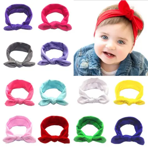

Christmas Baby Girls Kids Cotton Bow Hairband Headband Stretch Turban Knot Head Wrap New
