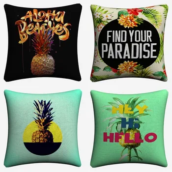 

Fashion Pineapple Summer Fruit Art Decorative Cotton Linen Cushion Cover 45x45cm Throw Pillow Case For Sofa Home Decor Almofada