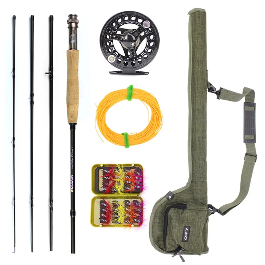 

Fly Fishing Rod Combo Carbon Fiber Medium-fast Fly Fishing Rod Fly Fishing Wheel Fishing Fly Line Lures with Bag