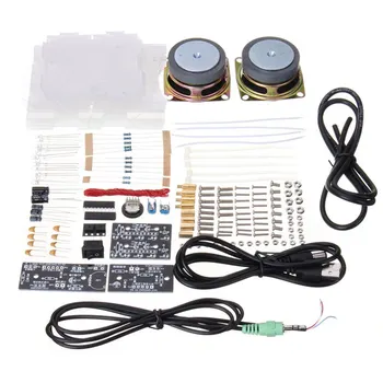 

CLAITE DIY 5V 3W USB Amplifier Speaker Kit Per Transparent Acrylic Case With LED Music 70x75x103mm