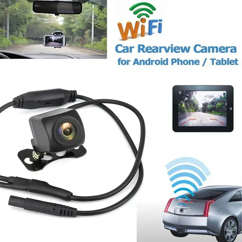 Wifi камера заднего вида с ночным видением, Автомобильная камера заднего вида, мини-автомобиль, водонепроницаемый регистратор вождения для IPhone и Android, тахограф