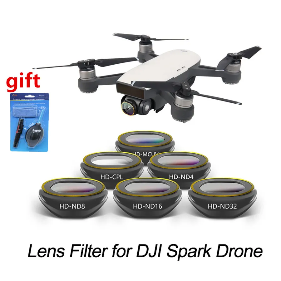 

DJI Spark Cleaning kit+Drone Quick release Gimbal Camera Lens Filter Combo Multi-Layer Coating Film ND4 ND8 ND16 ND32 UV CPL