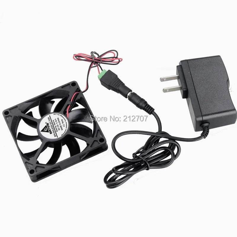 Набор вентиляторов Gdstime 12V 80mm x 15 mm с адаптером AC 110V 115V 120V