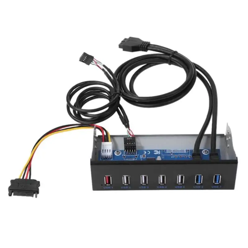 7 портов USB 3 0 концентратор 5Gbs 5 25 &quotCD ROM диск отсек CD Передняя панель для