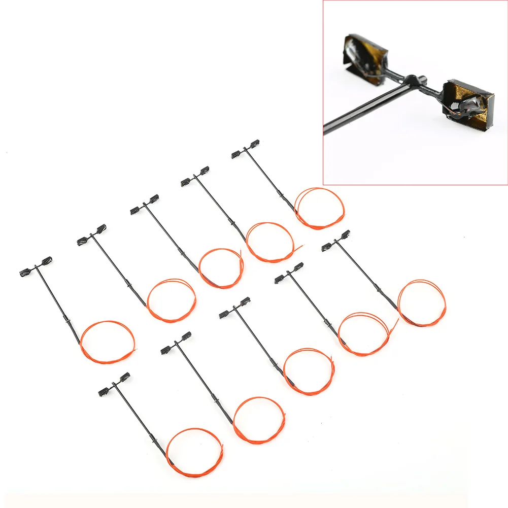 10 шт. ОО/накладки для модели железной дороги фонарный столб уличного освещения 12 V LED лампы двор