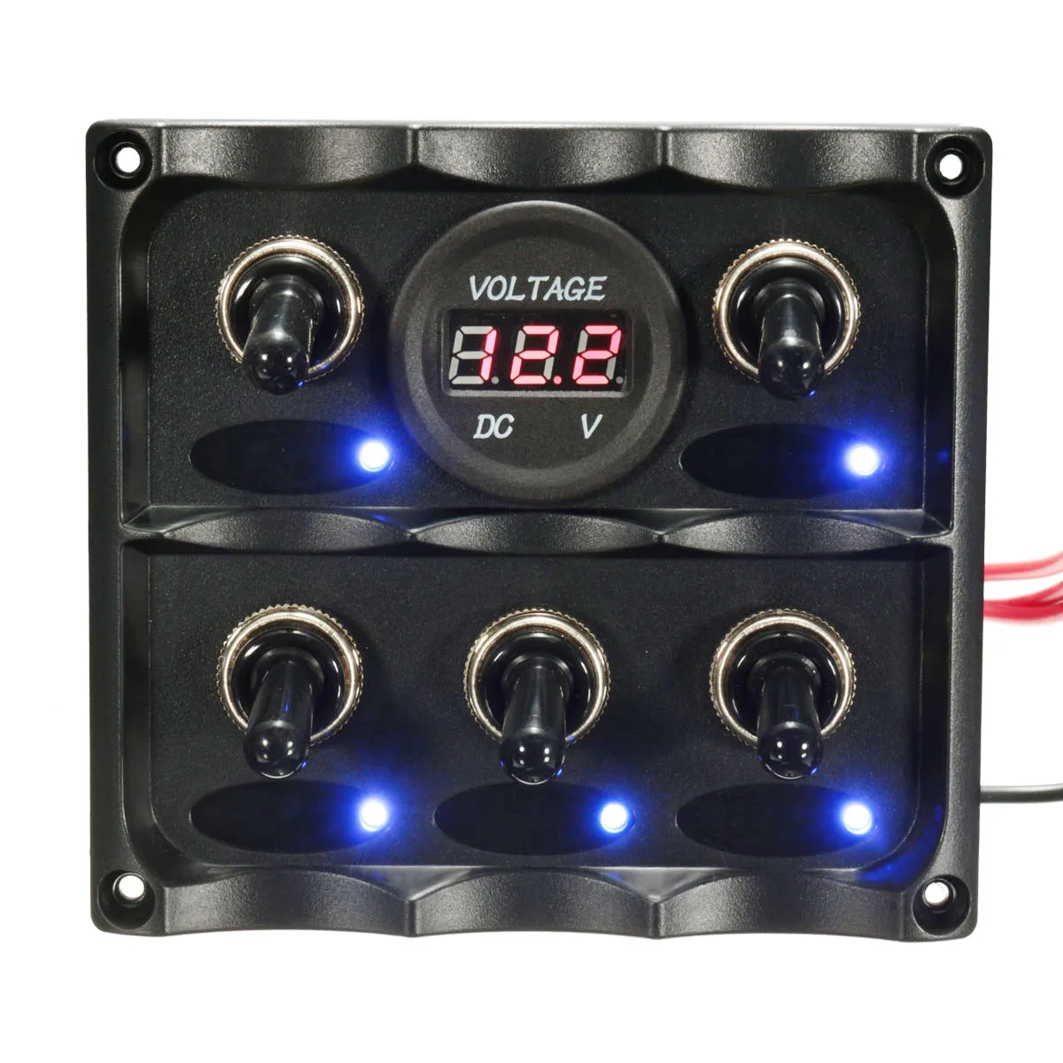 

12-24V Caravan Boat Marine Toggle Switch Panel Dual USB Power Cigarette Lighter Socket with LED Light