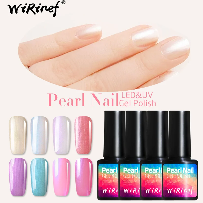 WiRinef 1 шт. Модный Блестящий жемчужный блеск гель для ногтей полуперманентный
