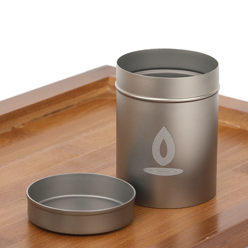 Открытый портативный контейнер титановый Олово кемпинг водонепроницаемый чехол для хранения посуда для чайных листьев кофейных зерен сигарет