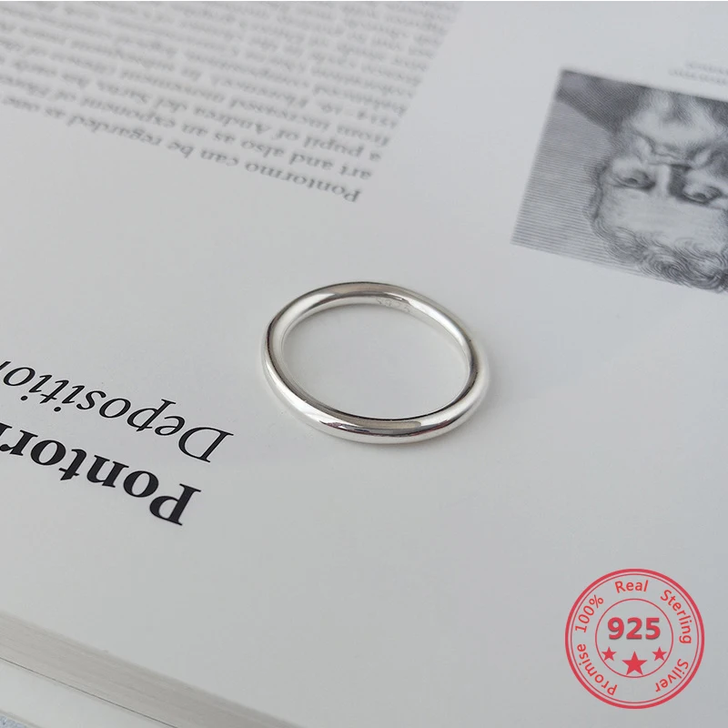 Заводская цена 100% Серебро 925 пробы модное деликатное гладкое кольцо в