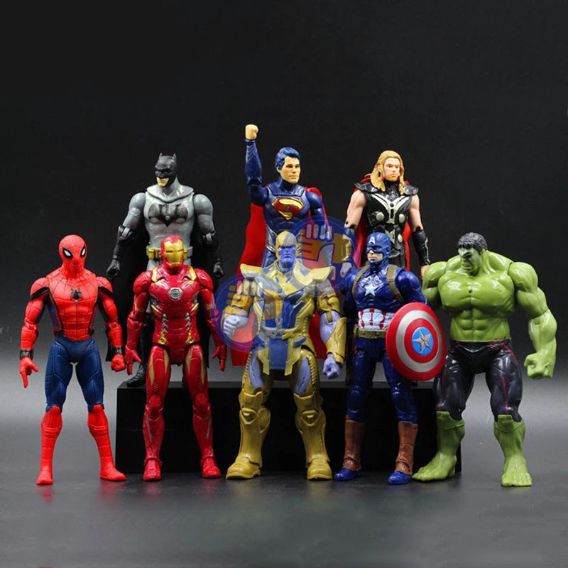 8 unids/set maravillas Avengers Thor Hulks Hombre de Hierro figura de acción del Anime Mini decoración PVC colección estatuilla Juguete Brinquedo de Juguete