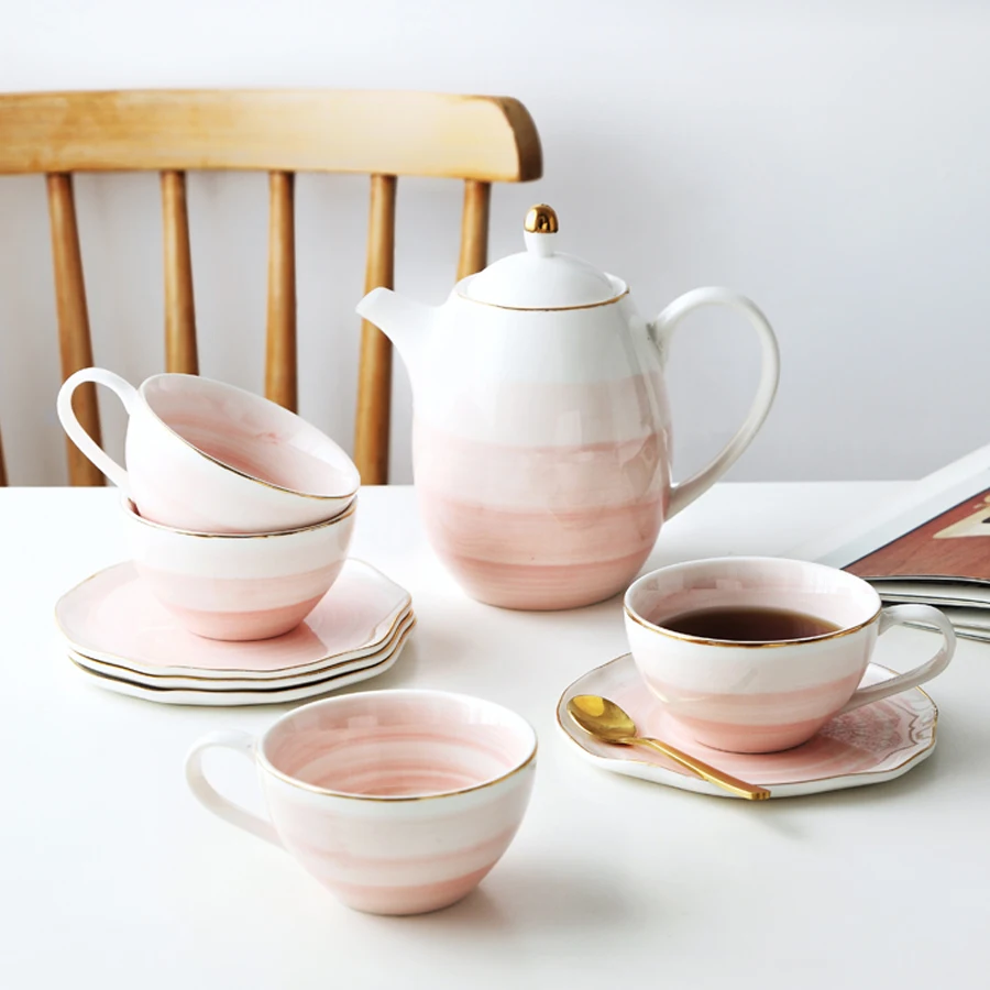 Керамическая чайная чашка, блюдце, креативный дизайн, фарфоровая кофейная чашка и блюдце, Набор чашек чая с 304 ложкой из нержавеющей стали