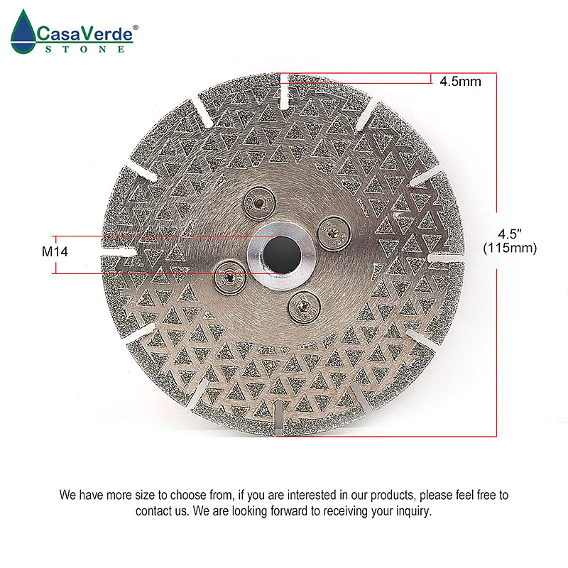 DC-ESBF02 Сегментированная tyarborder M14 Алмазная сухая/влажная резка 115 мм Гальваническое пильное полотно для резки мрамора
