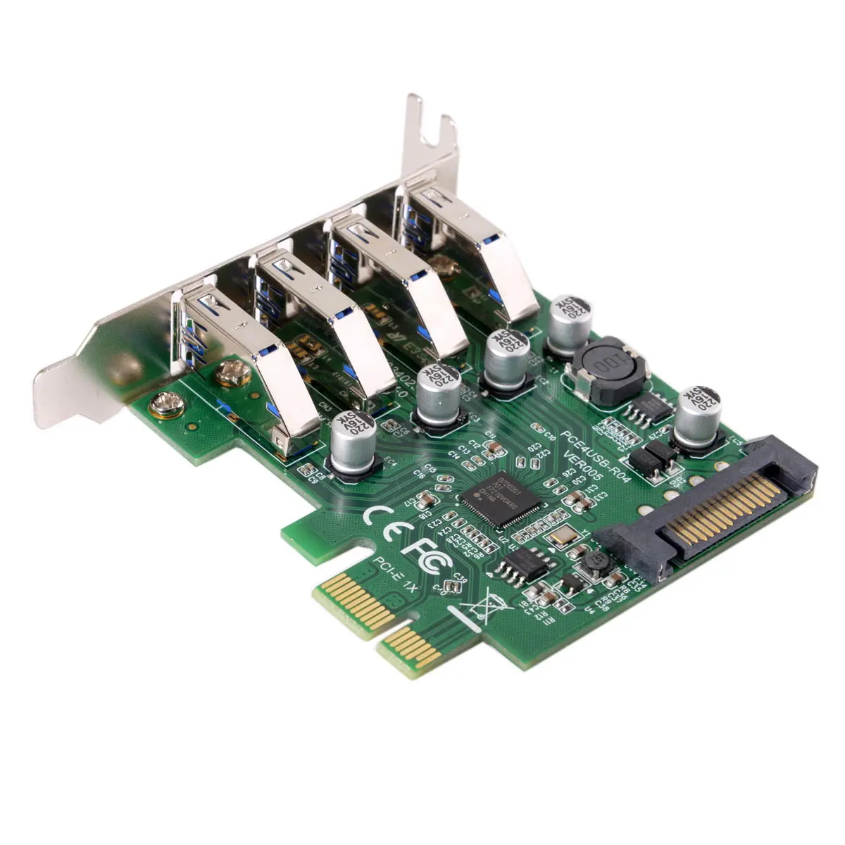 Zihan 5 Гбит/с низкопрофильный 4 портовый PCI E к USB 3 0 концентратор Express адаптер для