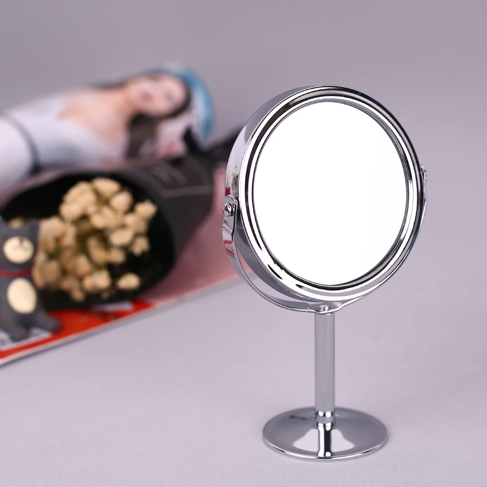 

Mini 360 Rotation Double-side Makeup Mirror Vanity Two-sided Swivel Tabletop Mirror 2x/1x Magnifying Makeup Cosmetic Mirror