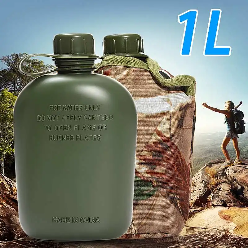 1L العسكرية التخييم الجيش المياه زجاجة كأس الحقيبة للتخييم التنزه الصحراء بقاء تسلق اكسسوارات 1L العسكرية التخييم الجيش المياه زجاجة كأس الحقيبة للتخييم التنزه الصحراء بقاء تسلق اكسسوارات