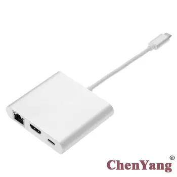 

Chenyang HDMI Digital AV & USB OTG & Gigabit Ethnernet & Female Charger to USB-C USB 3.1 Type C Adapter for Laptop