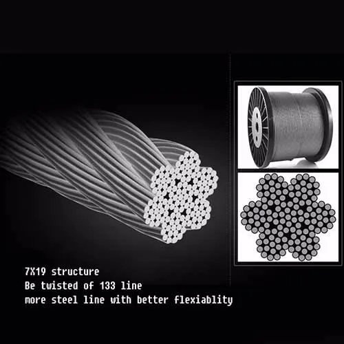

1.5 2 2.5 3 4 5 6 8 10mm dia 304 steel rope stranded wire 7x19 line twist line rope Fishing wire rope home photo frame DIY