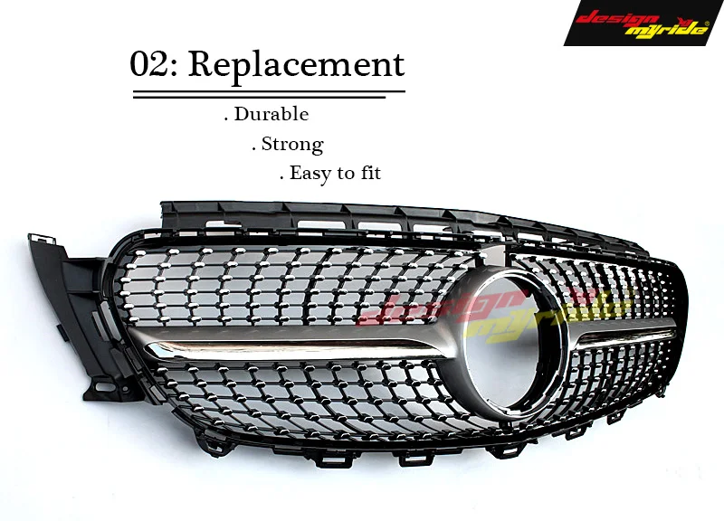 Для Mercedes Benz W213 Sport Diamond grill ABS Silver с камерой E class E200 E250 E300 E350 E400 E500 E550 grills 16 18|Гоночные