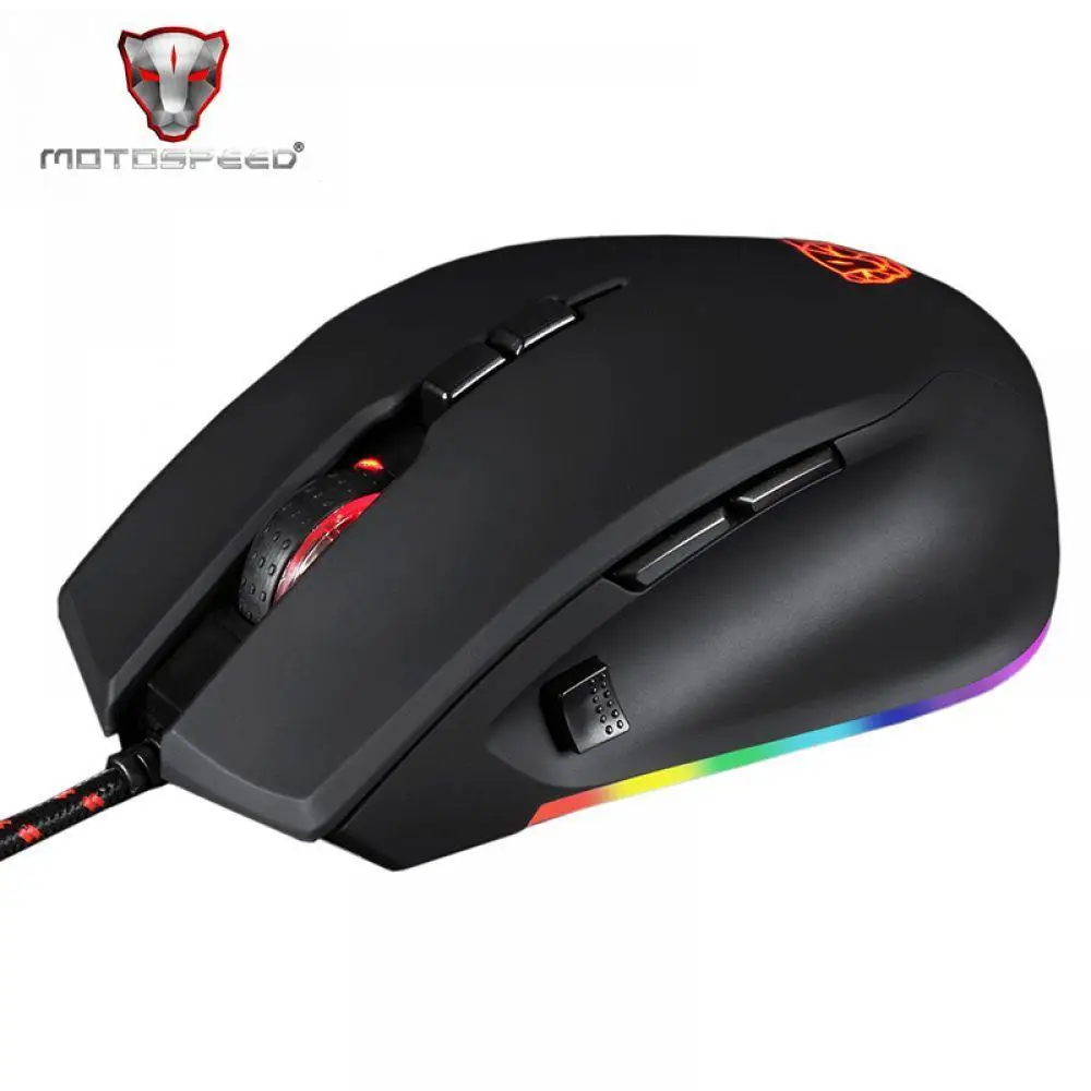 

Motospeed V80 RGB Profissional 5000 DPI Gaming Gamer Mouse USB Computer Wried Optical Mice Backlit Breathing LED for PC Laptop