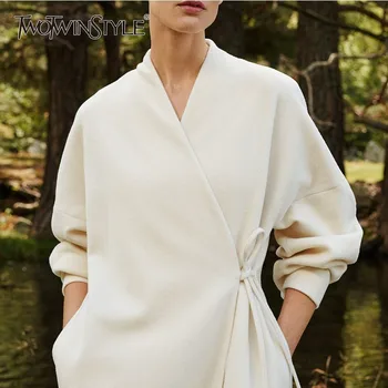 TWOTWINSTYLE Autumn Winter Cashmere Coats