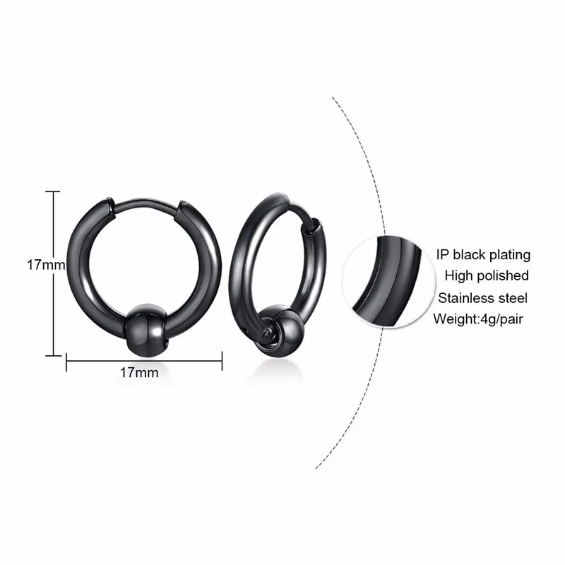 ASSORTED COLORS HUGGIE HINGED HOOP EARRINGS WITH CAPTIVE BEAD STAINLESS STEEL SEPTUM AND LIP FOR WOMEN MEN - Image 3