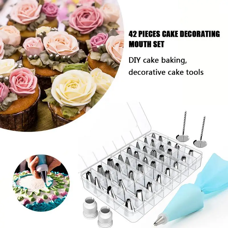 42Pcs Cake Decorating Kit Supplies Baking Frosting Tools Set for Cupcakes Cookie