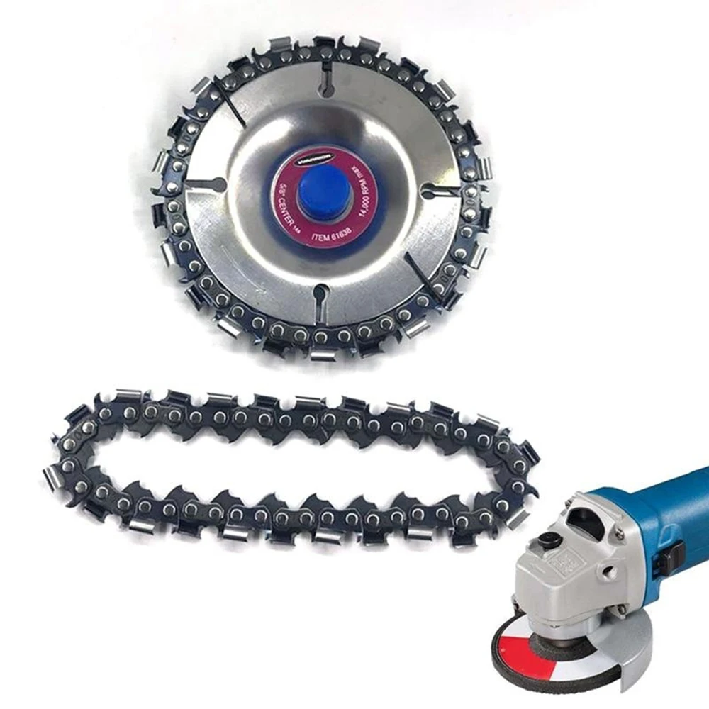 

4 Inch Angle Grinding Chain Plate Woodworking Chain Plate Wheel Wood Carving Disc For 100/115mm Power Tool Accessories Grinder