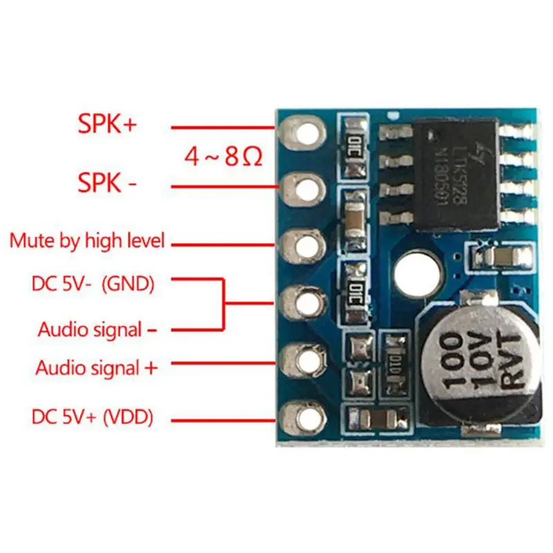 XY-SP5W 5128 цифровой усилитель доска класса D 5W аудио моно-усилитель модуль