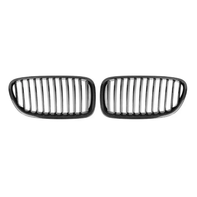 

1 Pair Gloss Black Carbon Fiber Look Front Kidney Grille Grills for BMW 5 Series F10 F18 2010-2015 ABS 51137203649 51137203650