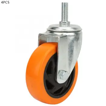

4Pcs/set 4 inch Universal Swivel Casters Bearing Caster Wheels for Trolley Light Cars Orange furniture wheels