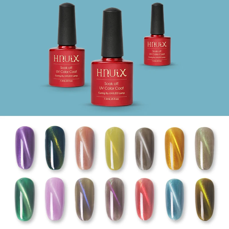 

HNUIX 7.3m Nail Polish magnet cat's eye soak semi Permanent holographic polish glitter gel UV LED varnish