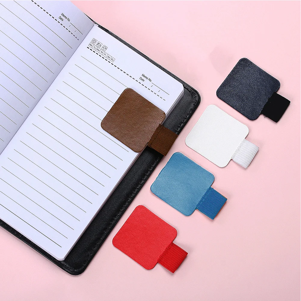 

Leather Simple Style Notebooks Stationery Office Supplies Pen Holder Pen Clip Pencil Elastic Loop Multifunction Self-adhesive