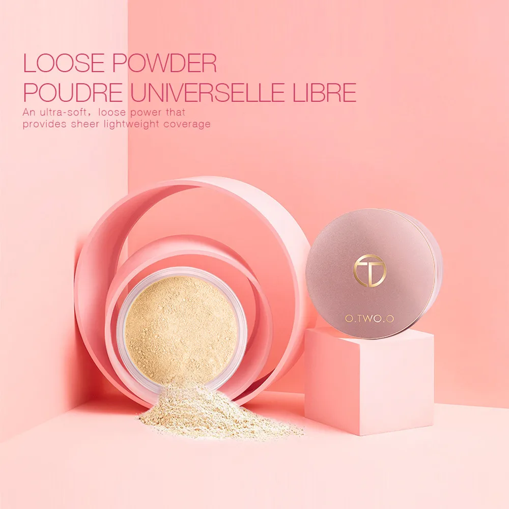 

O.TWO.O Smooth Matte Loose Powder Makeup Transparent Foundation Finish Powder Waterproof For Face Finish Sett With Cosmetic Puff
