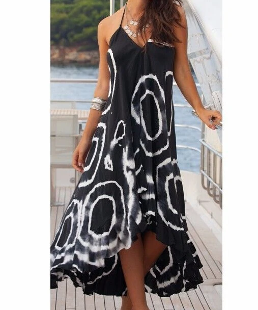 

2019 Pop Women Cover Up Summer Halter Beach Dresses Long Dress Sundress Swimwear Beachwear Cover-ups Female Outfits