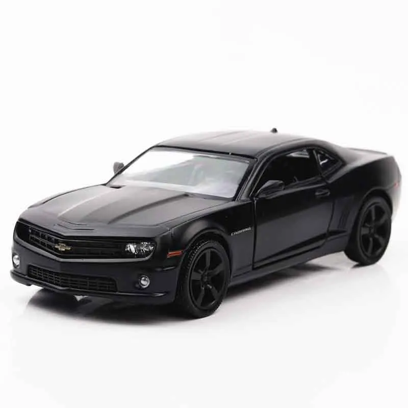 

1:36 Chevrolet Camaro Diecast Metal Cars Model Toys Alloy Metal With Pull Back Matte Black Car Kids Toys