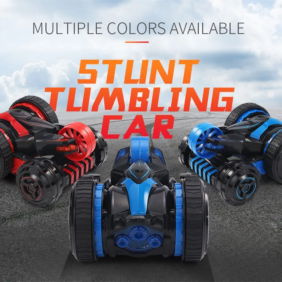 

JJRC Q49 RC Car 360 Degree Rotating Double-Sided ACRO Aikeer Stunt Car Five-Wheel System 6-Channels One-Button Flip Cool Light