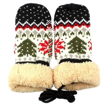 Новые модные рождественские Женские Вязаные вязаные Twist варежки теплые зимние перчатки