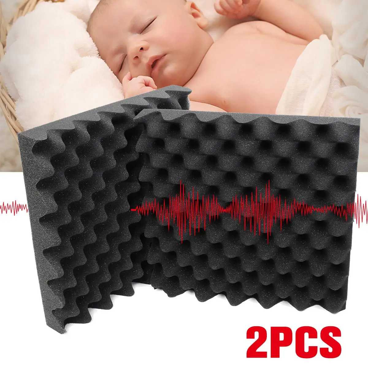 

2/12Pcs Soundproofing Foam Acoustic Noise Sponge Foam Sound Studio Room Wall KTV Audio Room Speaker Sound Absorption Wedge Tiles