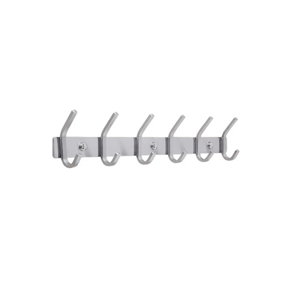 1 Pc Door Back Hook Stainless Steel 6 Pegs Rustproof Clothes Hangers