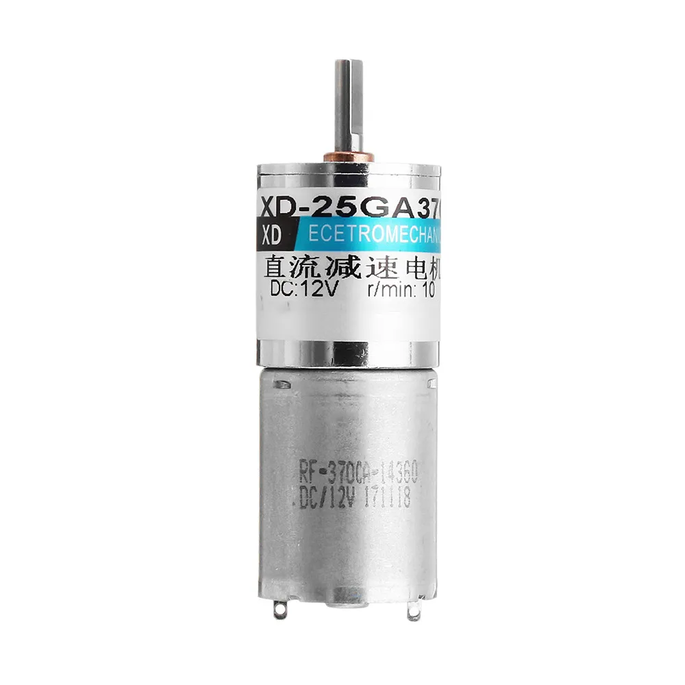 

DC Motor 12V 0.3A 5W 10rpm 12kg.cm Gear Motor Metal Gear Motor 25GA370 Motor For DIY Mechanical Work