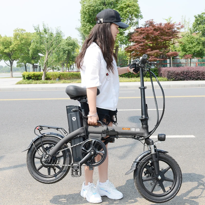 Daibot plegable E Scooter de dos ruedas de bicicleta eléctrica de 14 pulgadas 48 V 300 W 80 KM Mini portátil eléctrica plegable bicicleta adultos Mujer