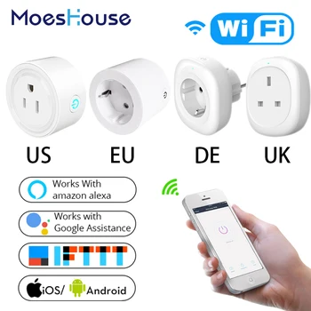 

UK US EU WiFi Smart Socket Power Plug Outlet Remote Control Energy Monitor Works with Amazon Alexa Google Home No Hub Required