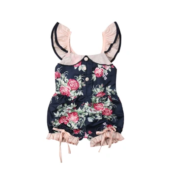 

1-5T Toddler Kids Baby Girl Sleeveless Floral Romper Jumpsuit Outfits Princess Girls Summer Sunsuit Clothes