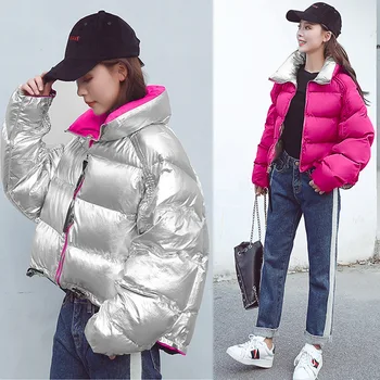 

2020 New Down Jacket Female Bright Star With The Same Paragraph Double-faced Short Paragraph Loose Women Cotton Coat Tide
