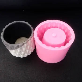 

Creative Small Round Garden flowrpot Cement Mould DIY Concrete Planter Silicone Mold
