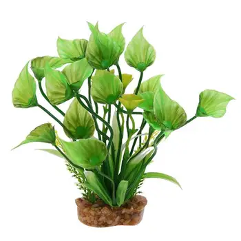 

Large Leaf Artificial Underwater Plants Aquarium Fish Tank Decoration Green Purple Water Grass Viewing Decorations Ornament