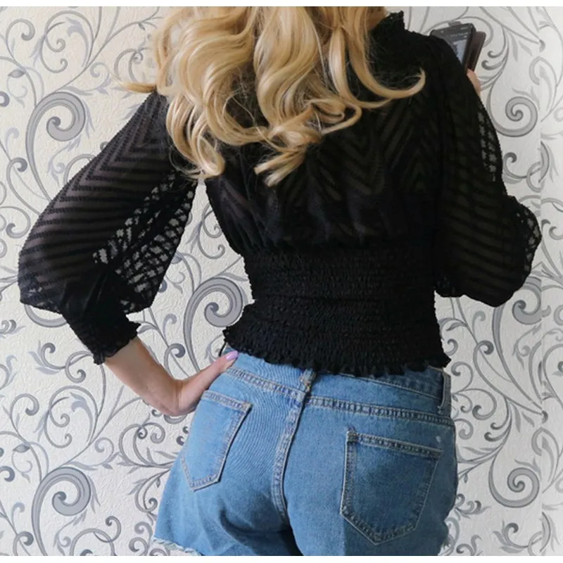 Women Summer Spring Off Shoulder Ruffle Blouse Ruffles Lantern Sleeve Solid Draped Tops Casual Long Sleeve Shirt