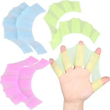 

Silicone Swim Gear Fins Hand Web Flippers Silicone Training 1 Pair Gloves Women Men Kids webbed gloves for swimming 3 Size Z70